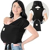 KeaBabies Baby Wrap Carrier Ring Sling, D-Lite Baby Carrier (Trendy Black) | Easy to Wear, Adjustable Baby Carrier Newborn to Toddler, Infant Carrying Shirt, Hands Free Bonding, Breathable Fabric Wrap