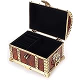 Okuyonic Retro Style Necklace Storage Box Exquisite Rustless, Fadeless Durable with Lock for Store Jewelry