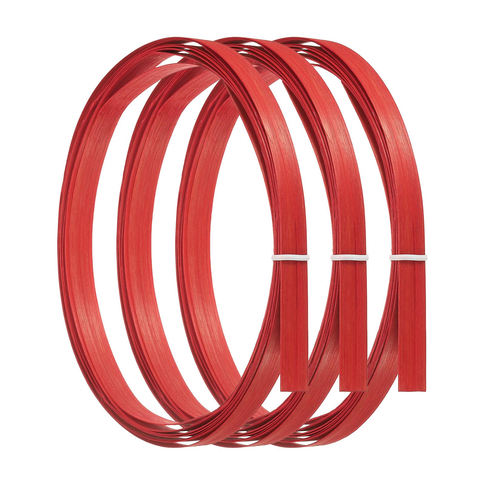 PATIKIL Bamboo Strips for Weaving 7/16" x 10 Ft, 3 Pack Thin Flat Wicker Rattan Cane Reed for Making Basket Webbing DIY Crafts, Red