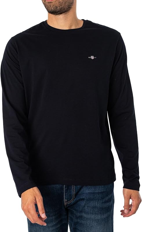 LS Shirt À Manches Longues Reg Shield, Black, M Homme