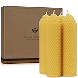 Beeswax Pillar Candles Set of 4 - Handmade Pure