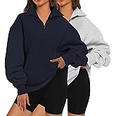 XFIFM 2 Pack Womens Zip Up Hoodies Oversized Sweatshirts Fall Long Sleeve Shirts Fashion Pullover