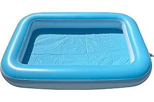 PENEPICO Inflatable Sensory Sand Pool for Kids(53"*35"*9"), Baby Sensory Pastel Ball Pit, Kiddie Pool, Plastic Toys Pool for Toddlers, Mini Baby Pool, Small Blow up Pool, Birthing Pool