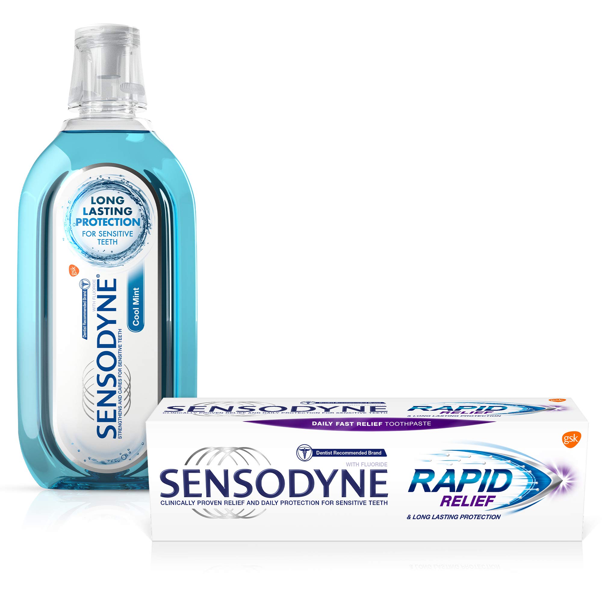 Sensodyne Sensitive Rapid Relief Combo Pack [ 75 Ml X 1 Toothpaste + 500 Ml X 1 Mouthwash, Cool Mint Flavour]