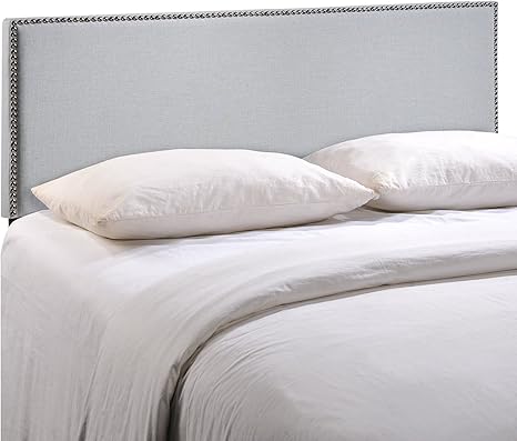 Amazon Com Modway Region Linen Fabric Upholstered Full Headboard In Gray With Nailhead Trim