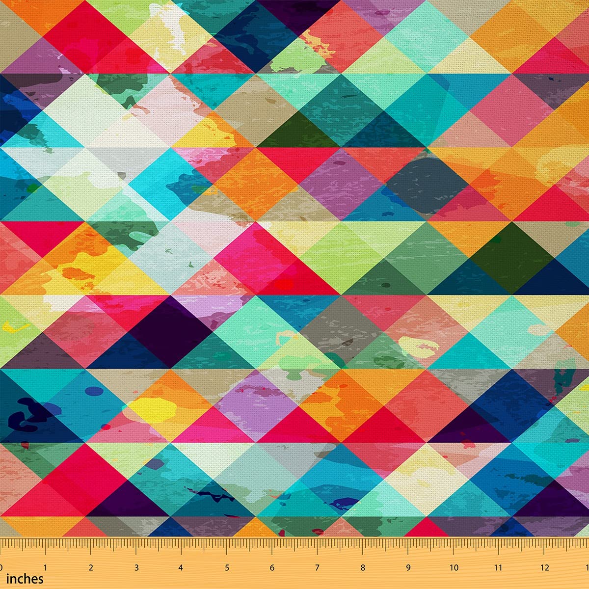 Colorful Lattice Fabric by The Yard, Vintage Check
