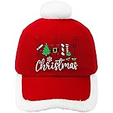 Christmas Hats for Men & Women - Santa Baseball Cap Adult Unisex, Funny Santa Hat with Adjustable, Red Xmas Hat Ball Cap