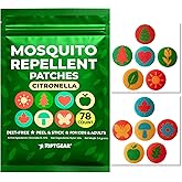 RiptGear Mosquito Patches - 78 Pack of Bug Stickers for Kids and Adults, Natural Citronella Patch Sticks to Any Surface - DEET Free Mosquito Stickers