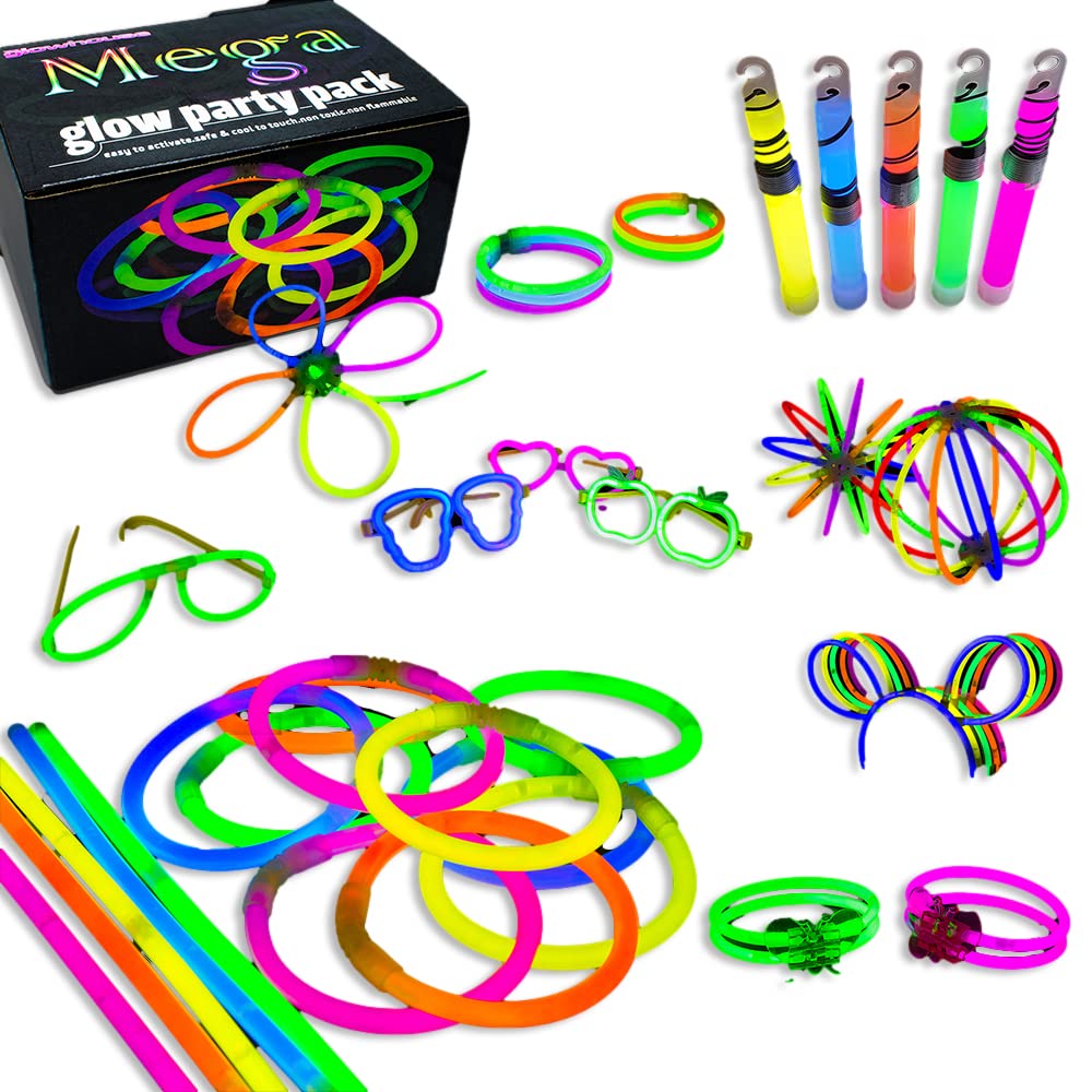 The Glowhouse Mega Glow Sticks Party Pack Bundle 463pcs - Perfect Party Bag Fillers for Kids, Ideal for Parties and Celebrations – Ultimate Party Bag Fillers Festival Accessories