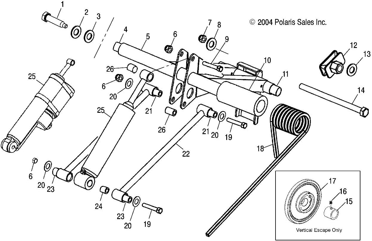 Polaris 7042079067 Polaris Left Torsion Spring QTY 1, Engine Amazon