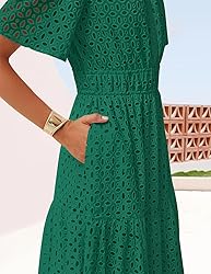 ZESICA Women's 2025 Summer Short Sleeve Maxi Dress