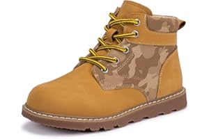 Frank Mully Kids Ankle Boots Boys Girls Outdoor Booties Kids Comfort Work Boot Lace Up Hiking Shoes (Toddler/Little Kid/Big Kid)