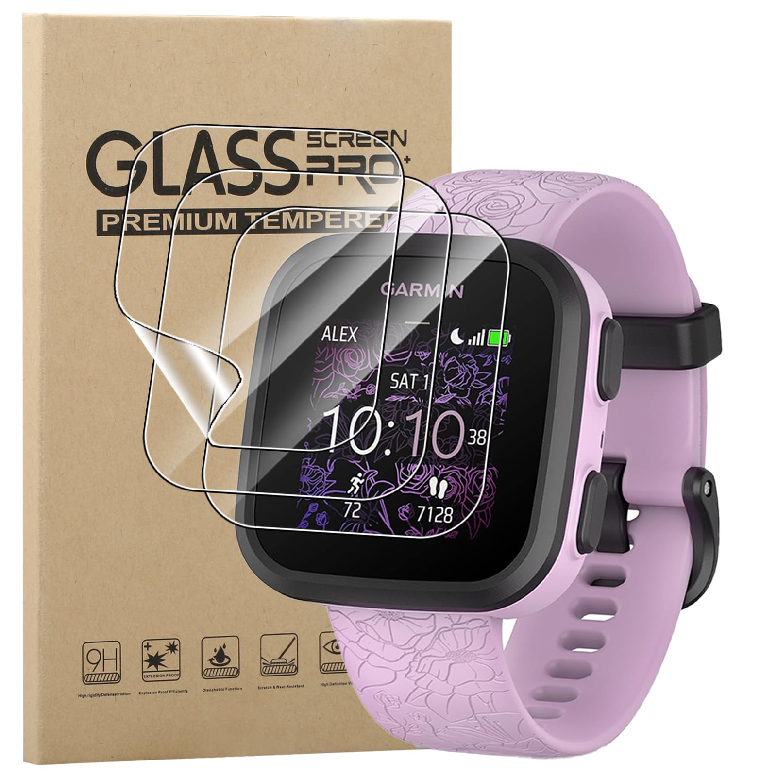 KZIOACSH Screen Protector for Garmin Bounce, 3 Pack Ultra Clear Full Coverage Protective TPU Hydrogel Film [NOT GLASS] Anti-Bubble Anti-Scratch Anti-Fingerprint Flexible Self-healing Cover Film