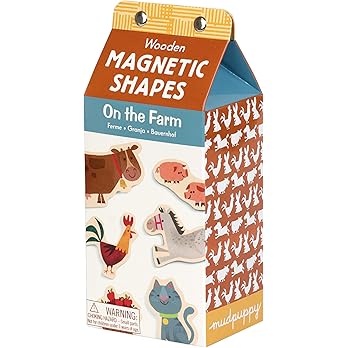 Mudpuppy On the Farm – Wooden Magnetic Shapes Featuring Adorable Farmyard Animals for Children Ages 1 and Up