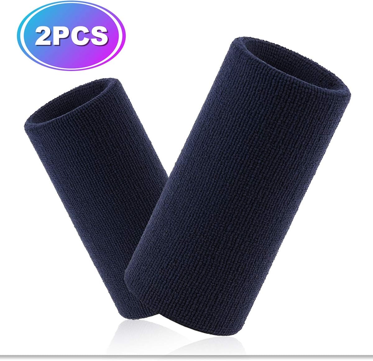 VENI MASEE 6 Inch Long Thick Wristband/Sweatband for Tennis And Other Sports 1PC/2PCS PACK, Navyblue(2Piece)
