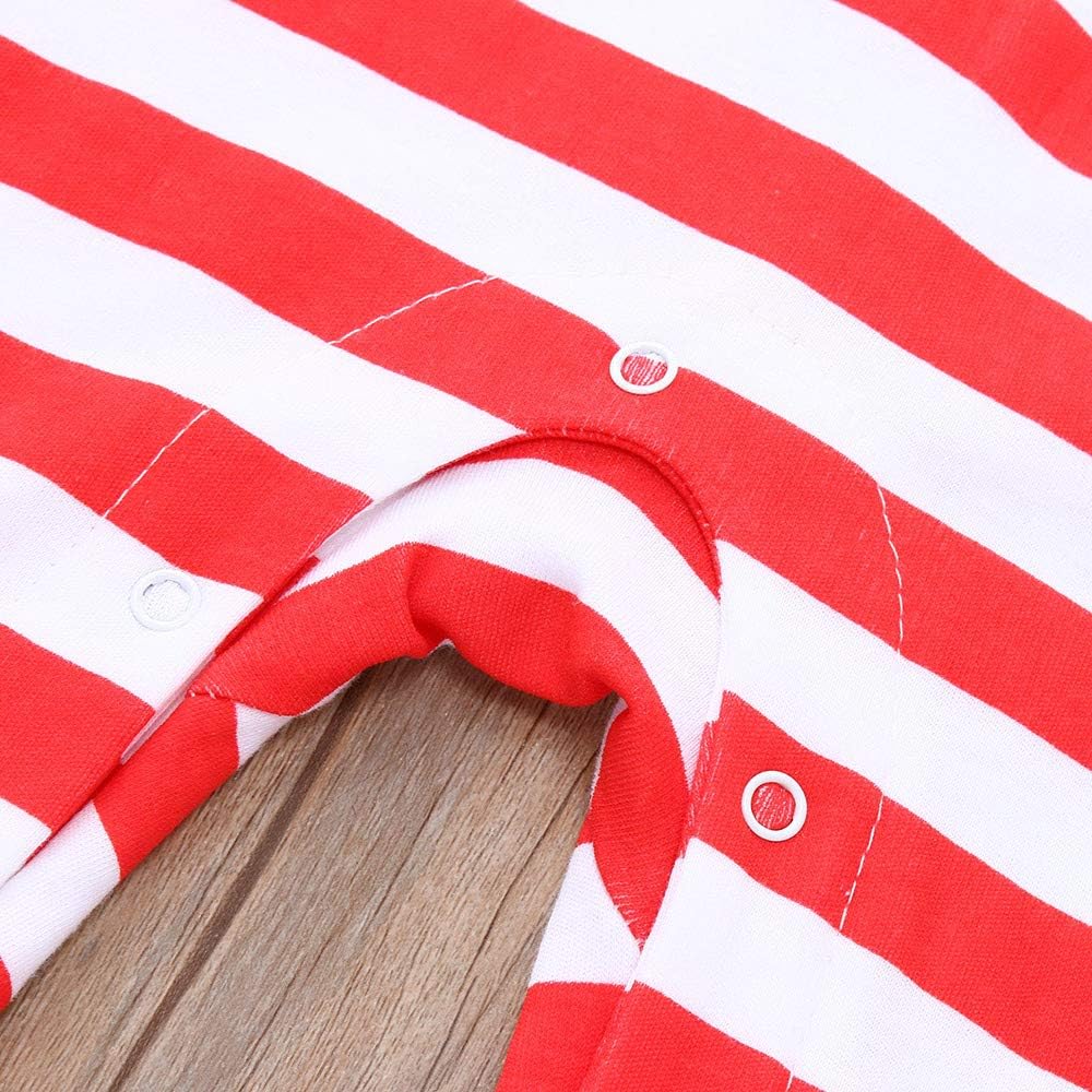 ZLOLIA Baby Clothes Autumn Winter Boy Girl Long Sleeve Stripe Hooded Romper Jumpsuit (70, Red): Home & Kitchen