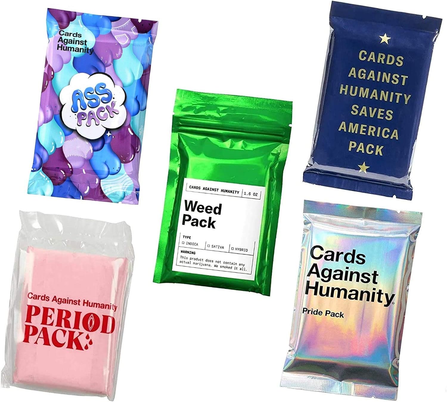 Cards Against Humanity Weed & Period & Pride & Ass Pack & Saves America
