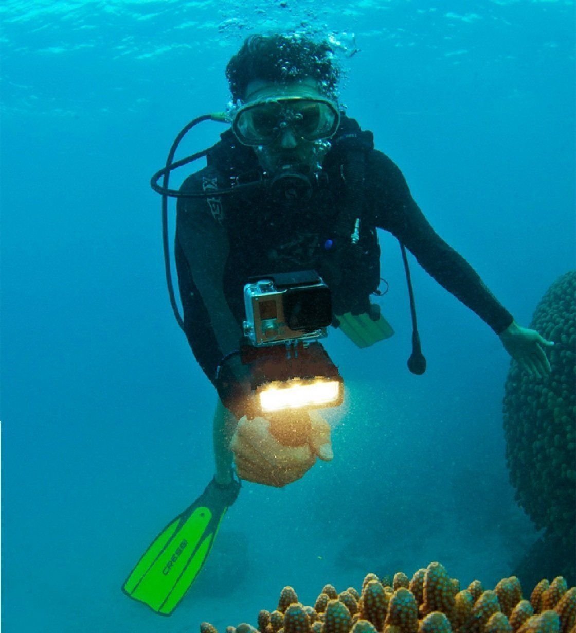 Tolifo Waterproof Diving Light 40m Underwater High Power Dimmable Fill Night Light Diving Underwater Light for Gopro Hero 5 Hero 4 Hero 3 plus Hero 3 Hero session and SJCAM or Xiaoyi