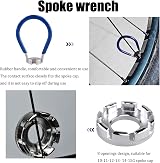 Gunwon 2 Pcs Bicycle Spoke Wrench Tool 6 in 1 Spoke Key Set Silver Blue view 4