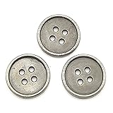 YOOGCORETT 24pcs Antique Silver Metal Buttons