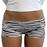 Women's Fold Over Lounge Shorts Low Waist Elastic Fitted Micro Pajama Bottoms Roll Over Yoga Shorts Loungewear