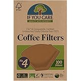 If You Care Unbleached Coffee Filters, #4 - Pack of 100 – Cone Shaped, All Natural, Biodegradable, Compostable, Chlorine Free