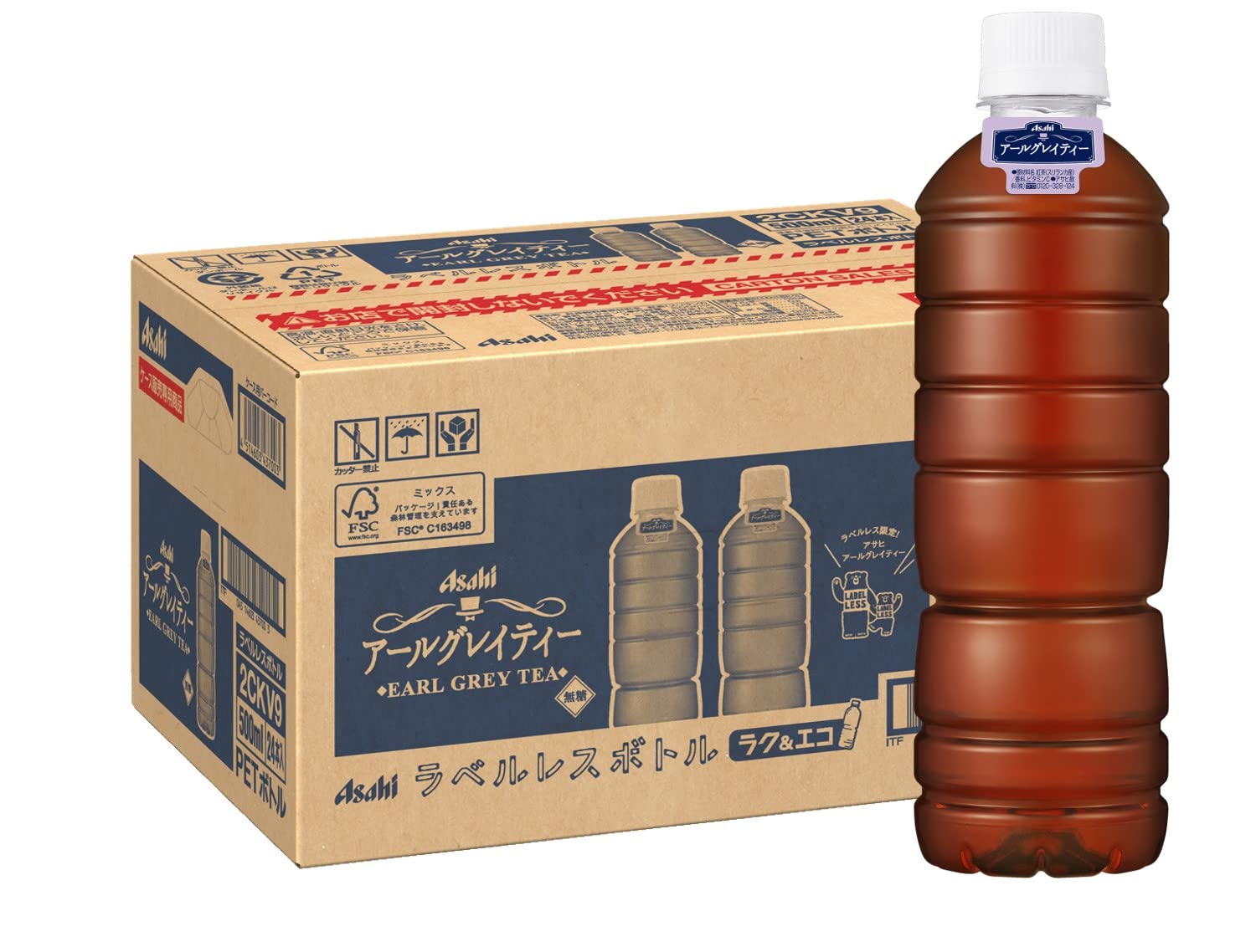 Asahi アールグレイティー ラベルレスボトル 500ml 24本 アサヒ飲料の商品画像