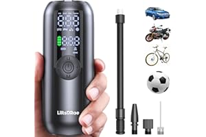 Bike Pump Bicycle Pump, Tire Inflator Portable Air Compressor for Car, MAX 150PSI/10.3 Bar, Auto Shut-Off Air Pump with Prest