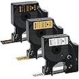 BOYEEZON 3Pack Compatible for DYMO D1 12mm Label Tape 45022 45023 Black on Silver Gold 45024 Gold on Black Multicolor Tape Use for DYMO LabelManager 100 120P 150 160 200 210D, 1/2"(12mm) x 23'(Feet)