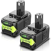 2Pack Upgraded 8.0Ah Replacement for Ryobi 18V ONE+ Battery Replacement PBP005 PBP004 PBP003 PBP002 P108 P102 P103 P104 P105 P107 P109 P122 18V ONE+ Plus Power Tools