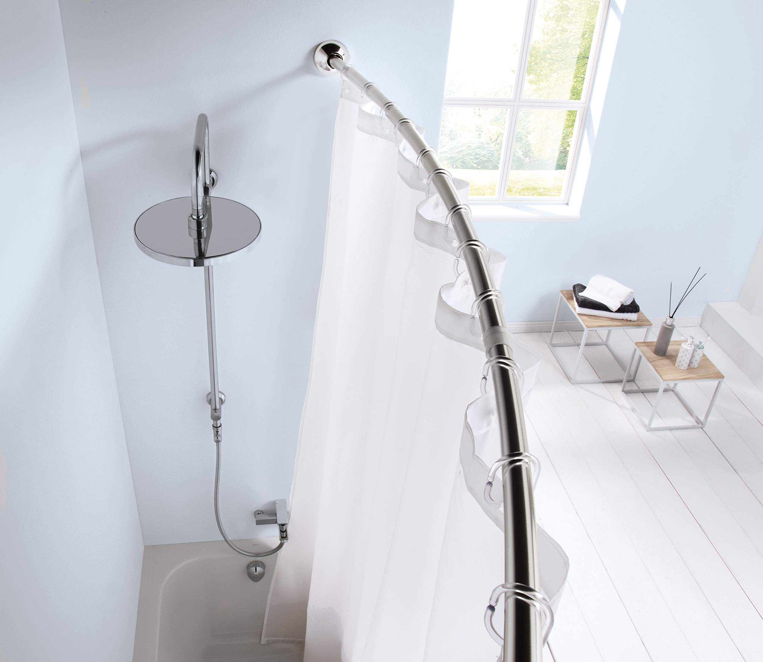 Kleine Wolke Arc Shower Rail Aluminium Chrome Colour Dimensions Approx. 125-220 cm (25 mm).
