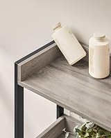 VASAGLE Over-The-Toilet Rack 3-Tier Greige Black BTS002B02 Space-Saving Storage view 8