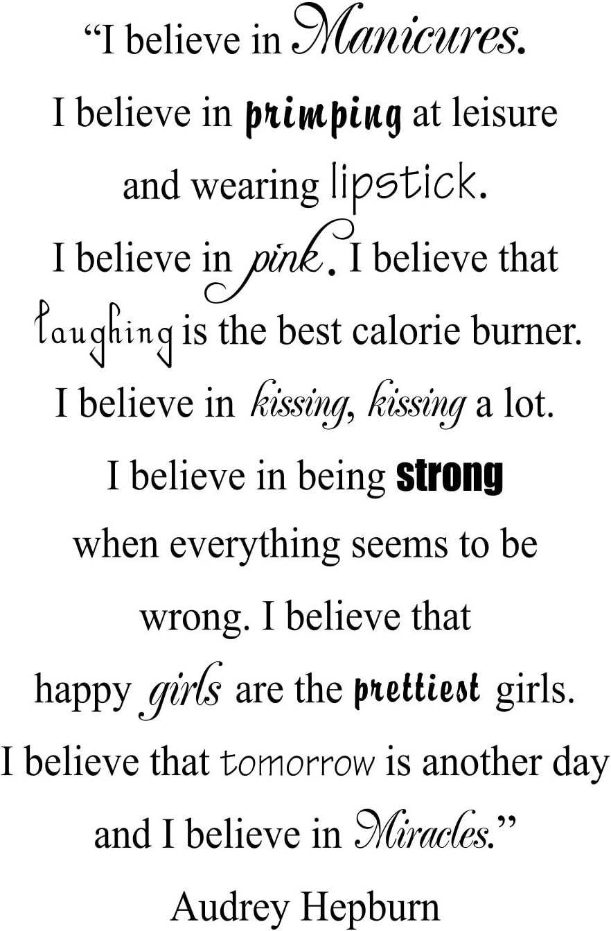Believe in Manicures Audrey Hepburn Wall Decal