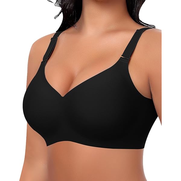 Women's Deep V Neck Wireless Bralette – No Underwire, Seamless & Super Soft With Extender