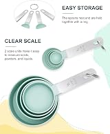 YC Kitchen Measuring Cups and Spoons Set of 8 Stainless Steel Handle view 5