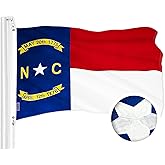 G128 North Carolina State Flag | 2x3 Ft | ToughWeave Series Embroidered 300D Polyester | Embroidered Design, Indoor/Outdoor, Brass Grommets