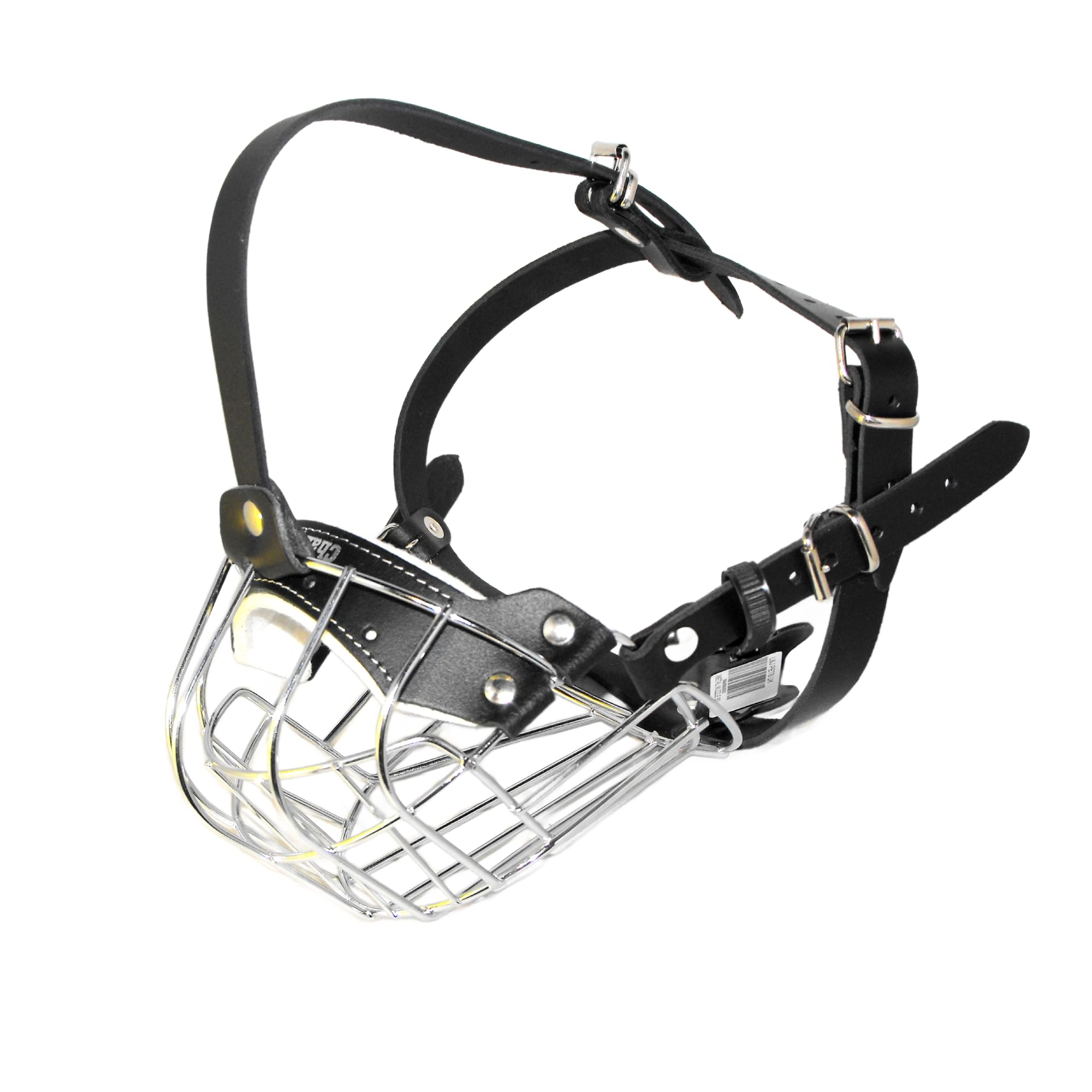 Strong Metal Wire Basket Dog Muzzle for Bully XL, American Bully & Other (B4, Siver Black Leather)