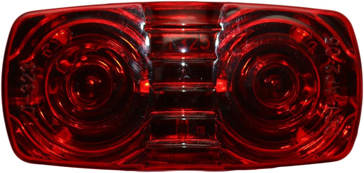 Jammy, Inc. 4"x2" Red Lens Red LED, 6-diode Bullseye Clearance/Marker Snap Off Lens Truck/Trailer/RV/Camper Light J-325-R
