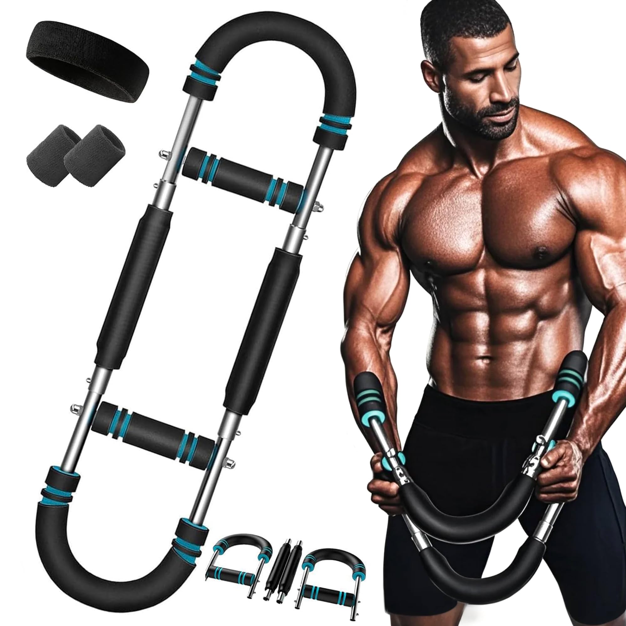 Photo 1 of BestOkay Twister Arm Trainer,Arm Trainer for Men,Arm Trainer Chest Workout,Aurelis Chest Workout,Chest and Arm Trainer,Arm and Chest Muscle Trainer,2-Level Adjustable Resistance (Blue 70-90 LBS)