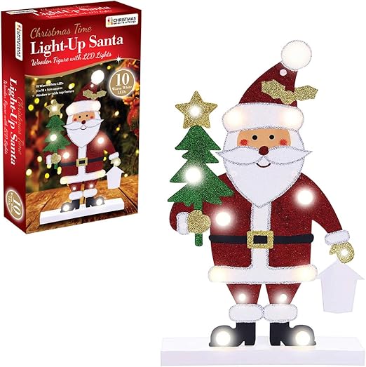 Babbo Natale 10.The Christmas Workshop Natale Babbo Natale 10 Led Rosso Bianco Verde Amazon It Giardino E Giardinaggio