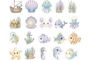 20pcs Anti-Slip Bathtub Stickers, Ocean-Themed Sea Creature Anti Slip Adhesive Shower Grip Sticker Non Slip Ocean Decals with
