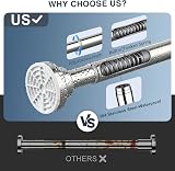FRENESSA Shower Curtain Rod Stainless Steel Extendable Tension Rod 63-118cm view 3