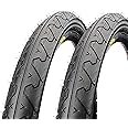 CyclingDeal - 26" x 1.95" Mountain Bike Bicycle Slick Wire Bead Tires for MTB Hybrid Bike Blackwall - Pack of 2