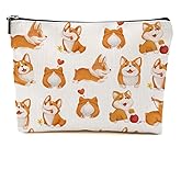 DHKG Corgi Gifts for Corgi Lovers Makeup Bag Corgi Stuff Cosmetic Bag Dog Lover Gift for Women Girls Friend Niece Daughter Travel Organizer Zipper Pouch Graduation Birthday Friendship Gifts