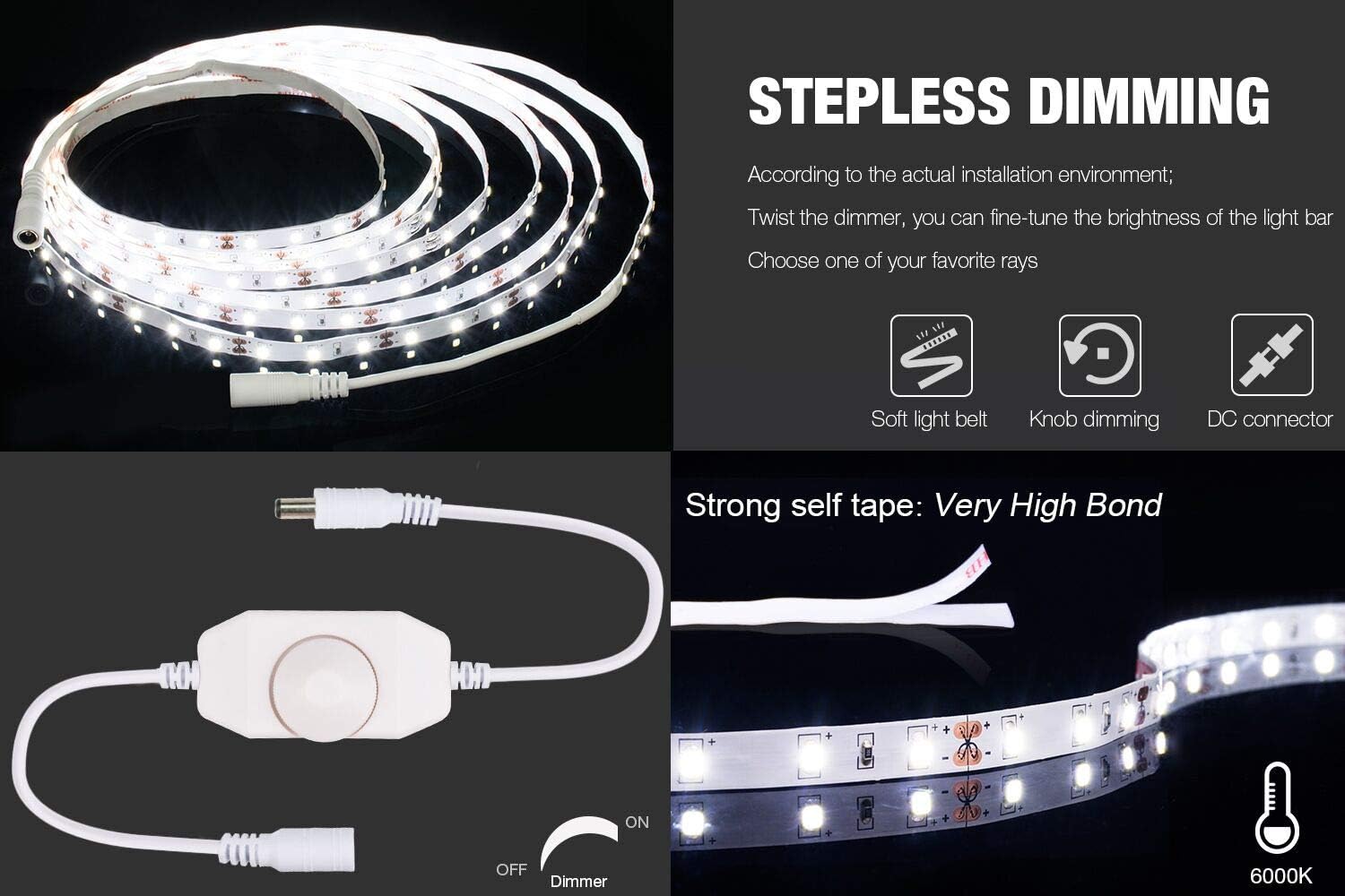 Led Vanity Mirror Lights Kit, ViLSOM 13ft/4M 240 LEDs Make-up Vanity Mirror Light for Vanity Makeup Table Set with Dimmer and Power Supply, Mirror not Included. - - 