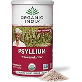 ORGANIC INDIA Psyllium Herbal Powder - Whole Husk Fiber, Vegan, Gluten-Free, USDA Certified Organic, Non-GMO, Soluble & Insoluble Fiber Source - 12 Oz Canister (Pack of 1)
