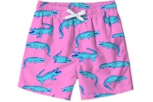 uideazone Boys Swim Trunks 3D Funny Print Surfing Board Shorts Quick Dry UPF 50+ Swimsuit Beachwear with Mesh Lining 2-12T