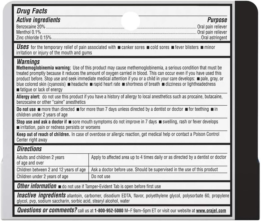 Orajel Mouth Sore Medicine, Gel, .42 Oz by Orajel: Health & Personal Care
