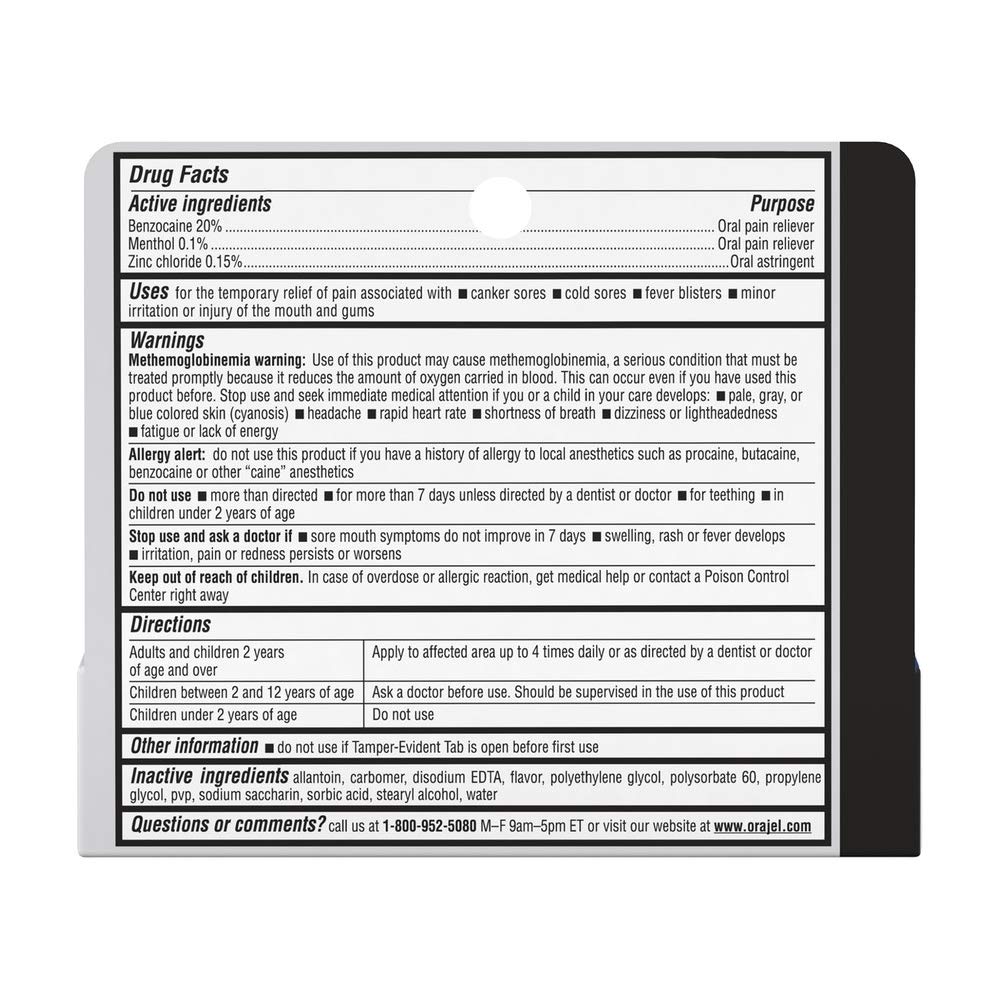 Orajel Orajel Mouth Sore Pain Relief Gel, 0.18 oz