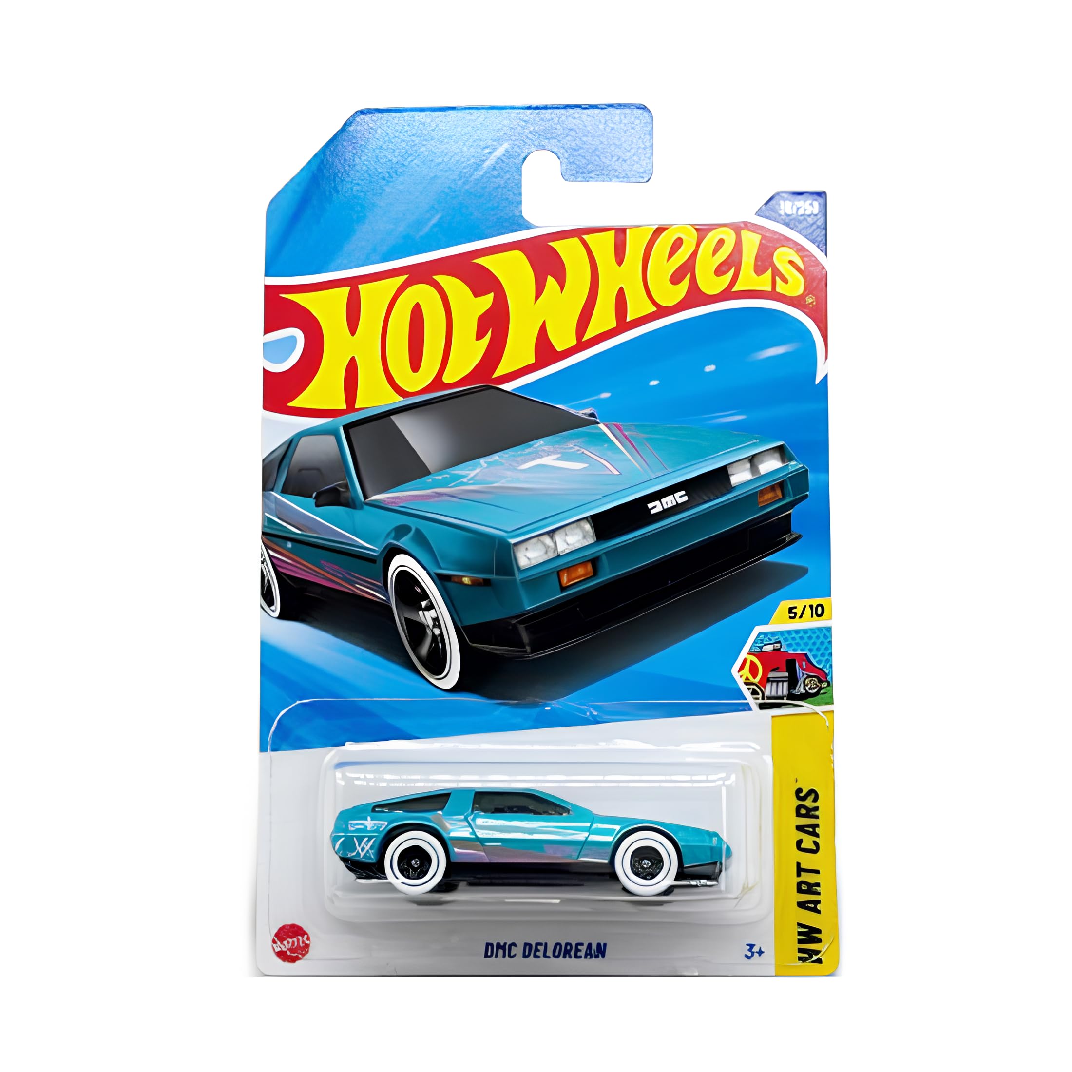 Hot Wheels - DMC Delorean - HW Art Cars 5/10 - HYX59 - Short Card - Turquoise Metallic - Mattel 2025-1:64